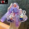 Miniatura Cartoon com Óleo e Areia Líquida Chaveiro Panda Chaveiro de Carro Requintado Pingente de Bolsa Pequeno Presente Venda por Atacado