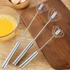 Batidor de Huevos Manual Semi-Automático Casero Mini de Mano Batidor de Crema Acero Inoxidable Batidora de Huevos