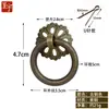 Puxador estilo chinês antigo para porta de armário de sapatos, armário de remédios, etiqueta, fivela, latão puro, círculo oco, pequeno puxador
