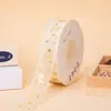Fita de Gaze Inglesa com Carimbo Dourado de Neve para Decoração de Bolo de Aniversário com Laço de Fita para Amarrar Buquê de Presente Floral