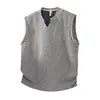 Colete de Zebra Estilo Americano com Decote V para Homens, Camiseta Sem Mangas Chic de Verão de Alta Qualidade, Camiseta Regata Esportiva para Fitness