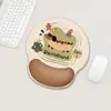 Mouse pad com apoio de pulso de desenho animado criativo, suporte de pulso antiderrapante, adequado para estudantes, trabalhadores de escritório e jogadores, mouse pad e teclado