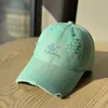Boné de Baseball com Bordado de Desenho Desfiado de Alta Qualidade para Primavera e Verão, Chapéu Versátil, Circunferência da Cabeça Grande, Boné de Bico de Pato Tendência para Mulheres