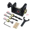 Localizador de Taladro Tres en Uno Abridor de Agujeros para Conector de Tarugo de Mueble Herramienta de Taladrado para Carpintería para Unir Tableros