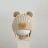 Gorro de Punto para Bebé con Orejas de Oso Pequeño Otoño Invierno Engrosado Estilo Coreano Gorro de Punto Infantil Cálido a Prueba de Viento Gorro de Lana para Bebé