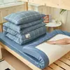 Conjunto de cama de três peças para dormitório estudantil 100% algodão, lençol de algodão puro, capa de edredom, protetor de colchão, tamanho solteiro, novo modelo de roupa de cama 2026