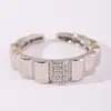 Anel de Melão Amargo Cruzado Europeu e Americano Banhado a Cobre 18K/White K Aberto Feminino DIY Moda Joia de Alto Padrão Anel Anel