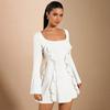 Vestido de Tubo Sexy Picante Estilo Chica Europea y Americana Transfronterizo Verano 2026 para Mujer con Encaje Tridimensional y Ajuste a la Cintura Vestido Estilo Vacaciones