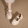 Zapatos Mary Jane de Cuero con Suela Gruesa para Mujer 2026 Nuevos de Primavera y Otoño Estilo Universitario Zapatos Jk para Combinar con Faldas, Zapatos de Salón con Cierre de Velcro, Zapatos de Plataforma