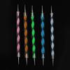 Atacado Manicure Haste Espiral de Ponta Dupla Caneta Pontilhada Haste de Cristal Caneta Pontilhada Conjunto de 5 Canetas para Manicure Ferramentas de Manicure