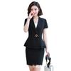 Traje Branco de Manga Curta de Verão para Mulheres Roupa de Negócios Esteticista Gerente de Hotel Roupas de Trabalho da Recepção Vestido de Temperamento