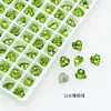 Dongzhou Diamante Cristal Platycodon Verde Uñas Diamante Alta Calidad K9 Lote Completo Brillante Verde Oliva Huevo de Paloma Fondo Puntiagudo Diamante Accesorios para Uñas