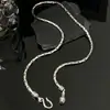 Nueva Cadena Retro de Serpiente de Gama Alta para Clavícula Diseño de Nicho Collar Sencillo Chapado en Cobre Plata 925 Cadena de Suéter de Moda