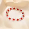 Pulsera de Cuentas Redondas de Piedra Lunar Joker de Moda Alta Gama Mejor Amiga de Niña Pulsera de Cuentas de Ágata Calcedonia Joyería al por Mayor