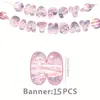 Novo banner de festa de aniversário infantil da Amazon tema espaço foguete topper para bolo do primeiro aniversário do bebê