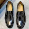 Sapatos de Couro de Negócios Masculino de Alta Qualidade Estilo Italiano Penny Loafers Brilhantes Couro Bovino de Camada Superior Slip-on Multicor Acabamento Polido Totalmente Feito à Mão