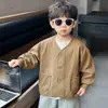 Q236 Jaqueta Nova Estilo Primavera e Outono para Meninos Versão Coreana Infantil Jaqueta Bonita Roupas de Outono para Bebê Menino Top da Moda Tendência