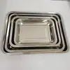 Chapa quadrada para churrasco de aço inoxidável bandeja retangular para rolos de arroz prato fundo para peixe grelhado loja de 2 reais fornecimento atacado pronta entrega