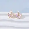 Brincos de Pérola de Água Doce Naturais para Mulheres Gotejamento de Óleo Borboleta Nicho Sensação de Alto Padrão Brincos de Luxo Leve Enfeites de Orelha de Pérola Joias Atacado