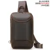 Bolsa de Hombro Cruzada de Cuero Genuino Personalizada del Fabricante Chaoniu Retro Europeo y Americano Cuero Crazy Horse Bolsa de Pecho de Alta Gama para Hombre con Logo Impreso