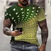 2024 nuevo color remolino abstracto impresión digital 3D camiseta manga corta moda callejera casual deportes transfronterizo