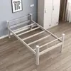 Cama individual de marco de hierro, cama de apartamento, cama de dormitorio para personal, cama de una sola capa para trabajadores de la construcción, cama de perfil, cama de acero forjado