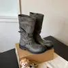 Botas de jinete para otoño e invierno, botines de trabajo de tacón grueso hasta la mitad de la pantorrilla, hebilla de cinturón vintage 2026, botas de motocicleta de tubo largo desgastadas talla grande, estilo nuevo
