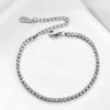 Fabricante Venta al por Mayor Moda Europea y Americana Simple y Moderna Más Vendida Pulsera Nueva de Acero Inoxidable 304 de una Sola Fila con Circonitas Incrustadas de 3 mm para Mujer