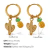 Estilo Coreano Simples Doce Fofo DIY Pimenta Morango Pingente Brincos Aço Inoxidável Banhado a Ouro 18K Joia Diária para Mulheres