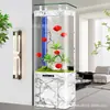 Filtro de Fondo Acuario Modelo Nuevo 2026 Pequeño Ecológico Doméstico Sin Cambio de Agua Perezoso Acuario de Cristal Pecera para Sala de Estar