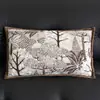 Funda de Cojín Decorativo Estilo Vintage con Bordado de Bosque Retro, Adecuada para Sofá de Sala de Estar, Cojín Lumbar, Habitación de Muestra y Decoración Suave para Casa de Huéspedes