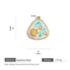 Pérola gota colorida transfronteiriça Europa e Estados Unidos banhado a mar Aço inoxidável a vácuo 18K Pingente DIY Acessórios de pingente