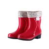 Botas de Chuva Femininas de Cano Médio e Meio-Cano com Solas Grossas, Sapatos de Borracha, Botas de Água, Botas de Chuva para Mulheres, Atacado, Forradas com Lã, Antiderrapantes