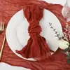 Estilo Boho Queijo Gaze Amazônia Gaze Bali Crepe Plissado Tecido Guardanapos Decoração de Mesa Festa de Casamento Jogos Americanos de Mesa