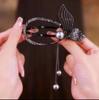 Pinza de giro de cola de pez estilo coreano aleación de zinc accesorios para el cabello rodete de la parte posterior de la cabeza pinza de agarre de temperamento antiguo horquilla de borla con diamantes de imitación