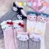 Sanrio Calcetines Nuevos de Forro Polar Coral Transpirables Gruesos Cálidos Blancos Lolita Lindo Dibujo Animado para Dormir Piso