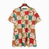 Moda Verão para Meia-Idade e Idosos Camisa Casual com Gola Redonda Estampada Tamanho Plus Size Mãe Manga Curta Respirável Nova Camiseta Colorida