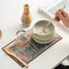 Tazón de matcha de cerámica transfronterizo con pico, batidor de té estilo japonés, cepillo de matcha de bambú, juego de ceremonia de té de la dinastía Song, juego de 100 piezas en una caja