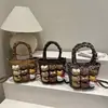 Bolsa Cruzada Nueva para Niñas Otoño/Invierno Muñeco de Peluche de Dibujos Animados Bolso de Mujer Bolso de Hombro con Estampado de Leopardo Bolso de Mano de Moda
