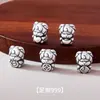 Separador de cuentas de plata pura 999, cinco bendiciones, zodiaco, oveja, accesorio de pulsera año de la oveja de plata dura 3D, cuenta de la fortuna, accesorio para ensartar y abalorios DIY