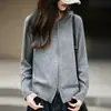 Cárdigan con capucha y cremallera de punto 100% algodón engrosado, chaqueta corta suéter para mujer, nuevo estilo 2026, prenda de abrigo cálida