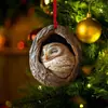 Adornos para Decoración de Árbol de Navidad, Colgantes de Regalo de Navidad, Nuevos Productos Transfronterizos, Adornos Acrílicos de Navidad de Búho y Mapache