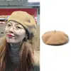 Boina de lana estilo Hermana Teng para mujer, boina retro británica de ala ancha, color negro, sombrero de fieltro de lana para otoño e invierno, boina