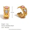 Pulsera Geométrica Retro de Zirconia de Alta Venta Transfronteriza para Mujer, Conjunto de Joyería Elegante de Lujo con Tono Dorado de 18 Quilates al por Mayor