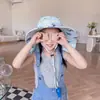 Sombrero protector solar para niños, sombrero de verano anti-UV para niños, sombrero de pescador transpirable de ala grande para niñas, sombrero de sol fino