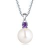 Collar con colgante de perla de agua dulce natural para mujer, cadena de clavícula de plata esterlina S925, comercio exterior, joyería transfronteriza, procesamiento de joyas de plata