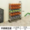 Rack de Armazenamento de Basquete de Aço Inoxidável Escola Jardim de Infância Vôlei Futebol Basquete Rack Carrinho Móvel Rack de Armazenamento de Bolas