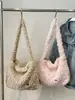 Otoño Invierno Bolso de Lana de Cordero de Gran Capacidad para Mujer 2026 Nuevo de Moda Bolso Cruzado Textura Felpa Bolso de Hombro