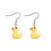 Brincos de Pato Amarelo Simulação Criativa Fofo Doce Personalidade Feminina Simples Divertido Tridimensional Completo Pequeno Animal Brincos Lote Misturado