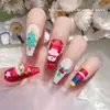 Promoção Quente Atacado Decorações de Nail Art de Natal Desenho Animado Fofo Papai Noel 3D Material de Resina DIY Pacote de Acessórios